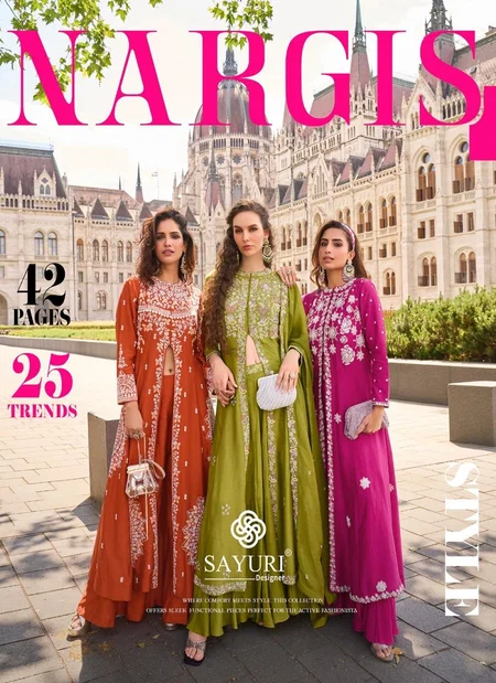 Nargis By Sayuri Designer Silk Embroidery Wholesale Indo Western Suppliers In Mumbai